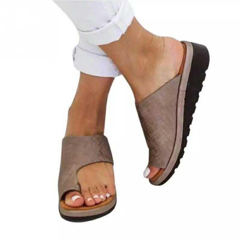 Flat bottom slope heel cool slippers women's summer new cover toe light bottom thick sole outer wear women's sandals