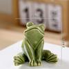 Bonsai Water Feature, Whimsical Ceramic Frog Statue for Paludarium, Fairy Garden & Indoor Plant Decor
