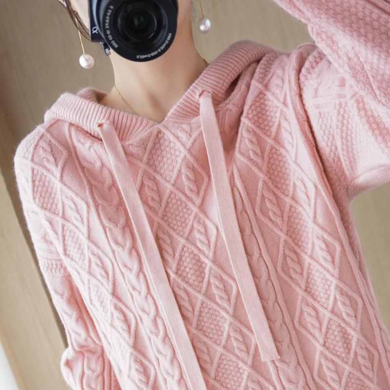 Women Knitted Hoodie Sweater MODERN NEW SAGA Winter Knitted Pullover Sweatshirt Autumn Cashmere Wool Sweaters Female Jumper