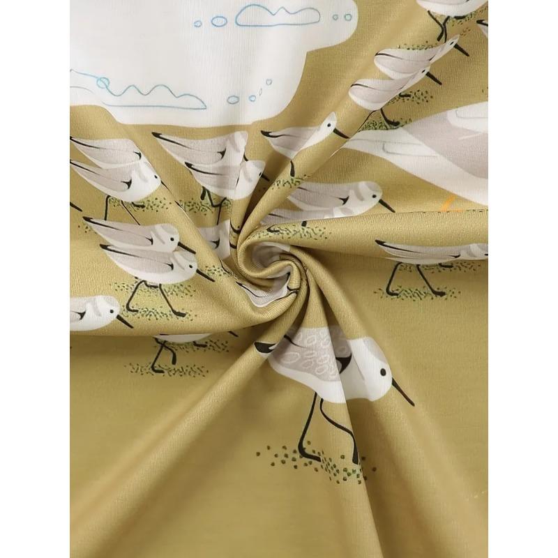 Summer Round Neck 3D Bird Graphic Print Top Fashionable Casual Short Sleeved Women's T-shirts