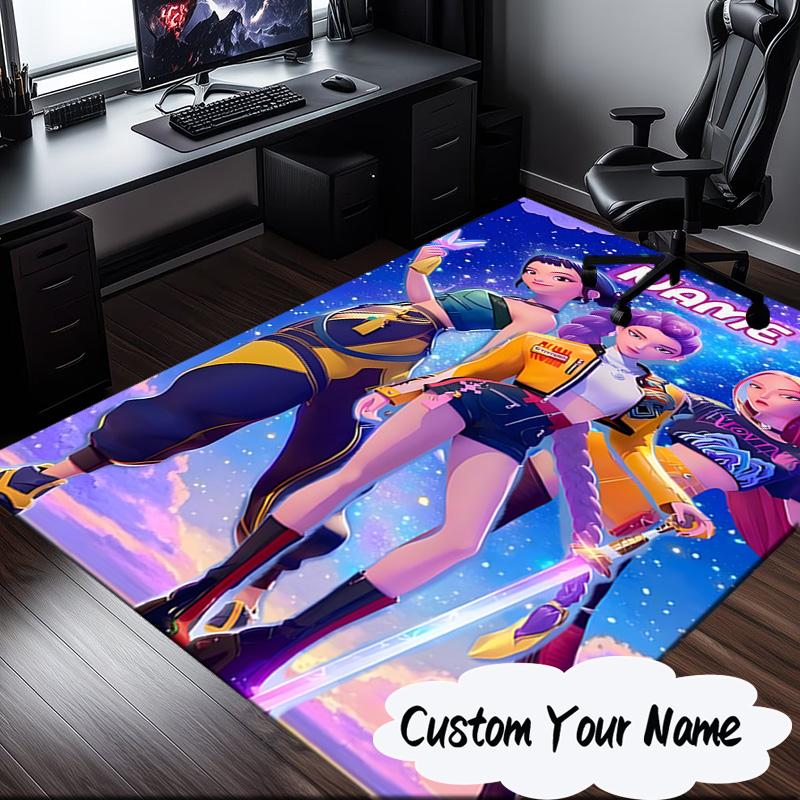 Custom Name KPop Cartoon Carpet, Chair Rug,Area Rug for Office Bedroom living rooms bedroom, Doormat decor Christmas fan gifts