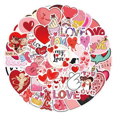 55 LOVE Heart  Stickers Valentine's Day Decoration Scooter Notebook DIY Stickers