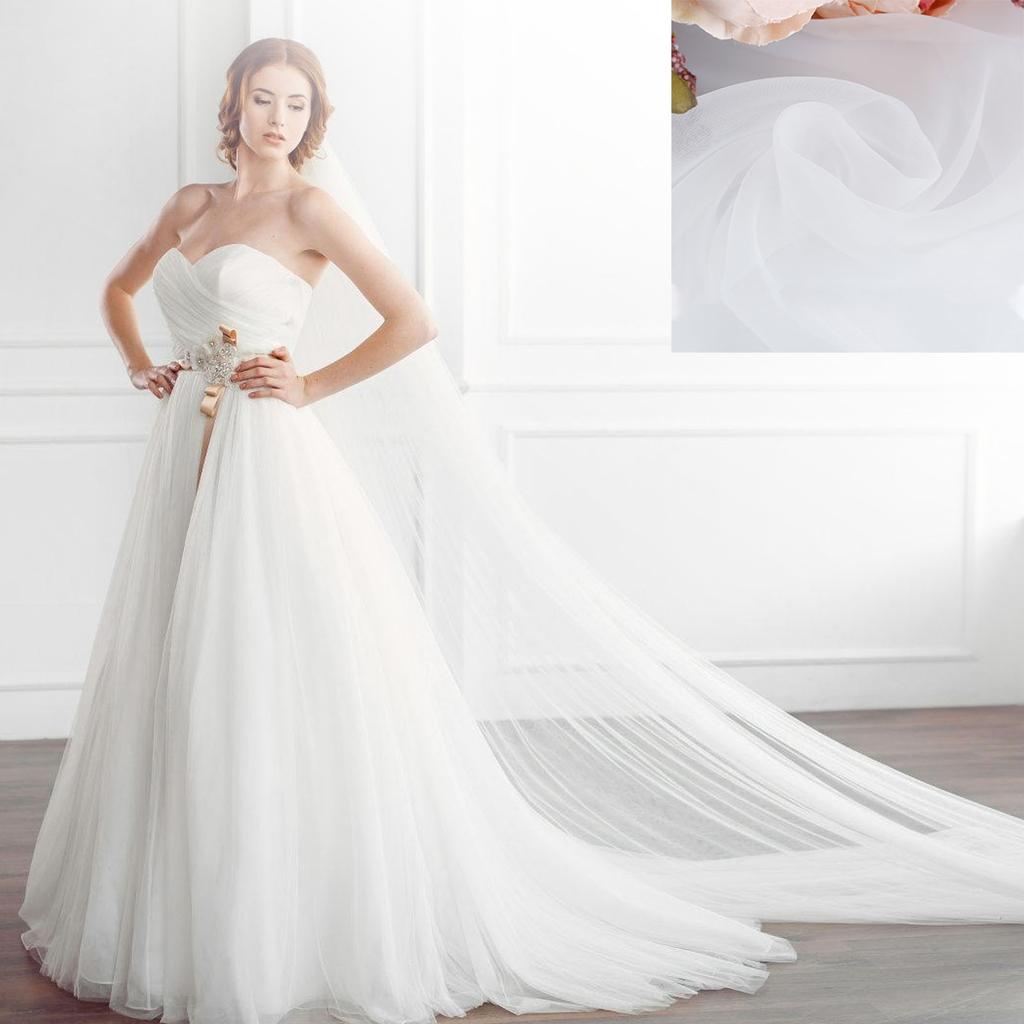 Organzová látka 1,09x1,09 yardu Měkká průsvitná organzová látka na svatební šaty a šicí řemeslný projekt 35 g/role