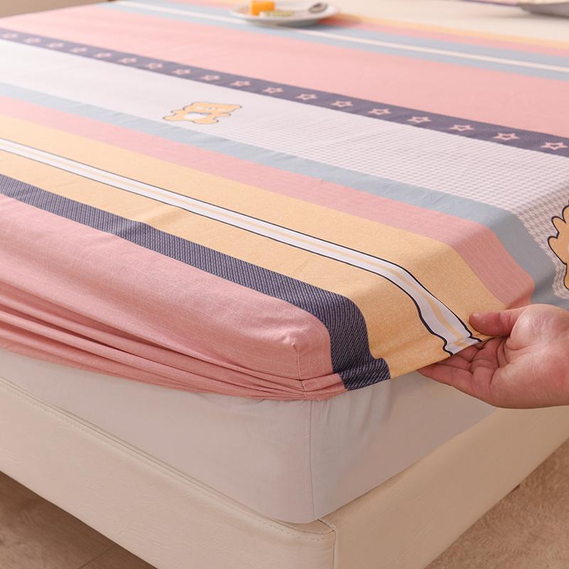 Cartoon Mattress Cover with Elastic Band Fitted Sheet Home Full Size Single Double Linen Bed Bedding (Without Pillowcase)