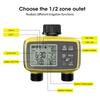 Large Screen Display Garden Irrigation Timer 2 Outlets Smart Water Timer Irrigation Control System Timed Water Value IPX5