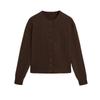 MD Autumn New Women Clothes Commuter Style Solid Soft Glutinous Fleece Blended Round Neck Knitted Cardigan 5770593