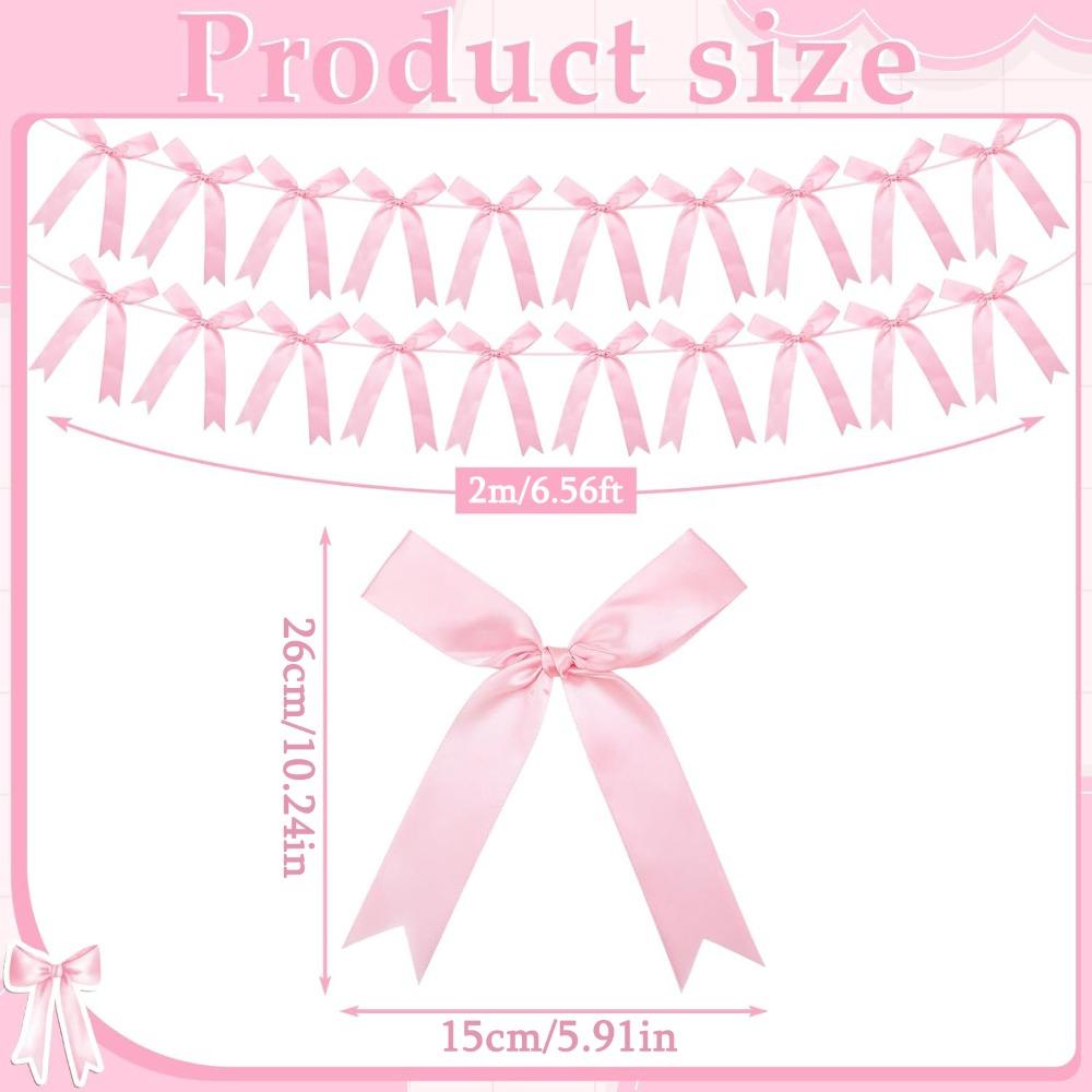 5 Stück Schleifengirlanden Deko für Junggesellinnenabschied Dekorationen Satinband Coquette Tisch Geburtstagsfeier Girlande Schleifdeko Banner Schleifengirlandenbanner