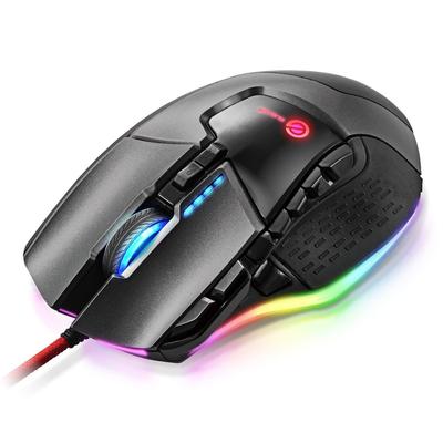 ELECOM Gaming-Maus, 13 programmierbare Tasten, RGB, Hardware-Makro, einstellbare DPI (100-16000), Gewichtsausgleich, Keramiksohle, Schwarz M-G02URBK