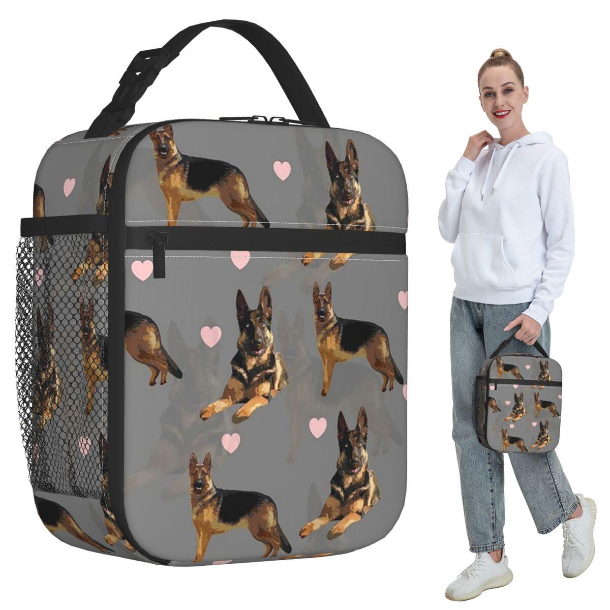 German Shepard Pattern Insulated Lunch Bag for Women Office Cooler Thermal Food Box Tote Portable Lunch Boxes Container One Size