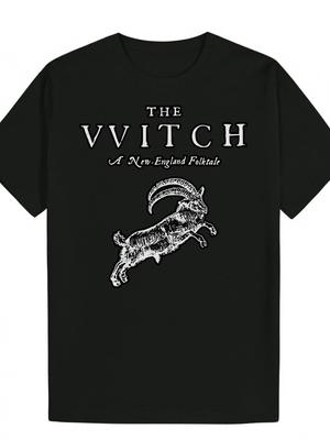 Pánské grafické tričko ''The Witch'' - Vintage inspirované Y2K, černé s krátkým rukávem wit