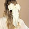Women Bow Ribbon Hair Clip Fashion Simple Solid Satin Spring Clip Hair Pin Elegant Retro Headband Clips Girls Hair Accessories
