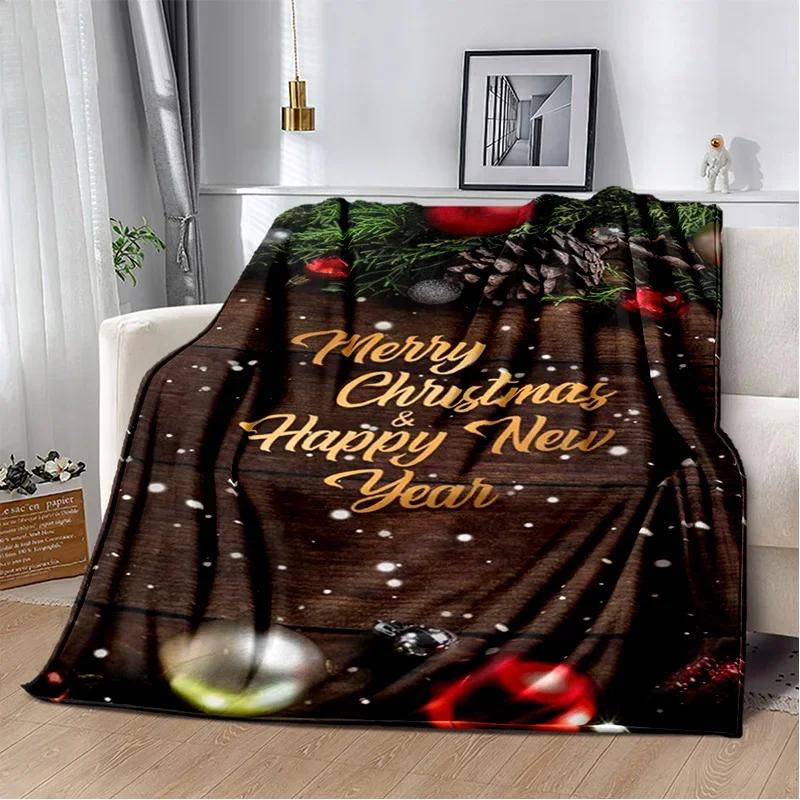 Merry Christmas Tree Santa Claus Kids Gift Cartoon Plush Blanket,Flannel Blanket Throw Blanket for Living Room Bedroom Bed Sofa