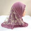 Elastic Solid Kids Turban Cap Flower Net Instant Headscarf Can Fit Islamic Scarf Shawl  Islamic