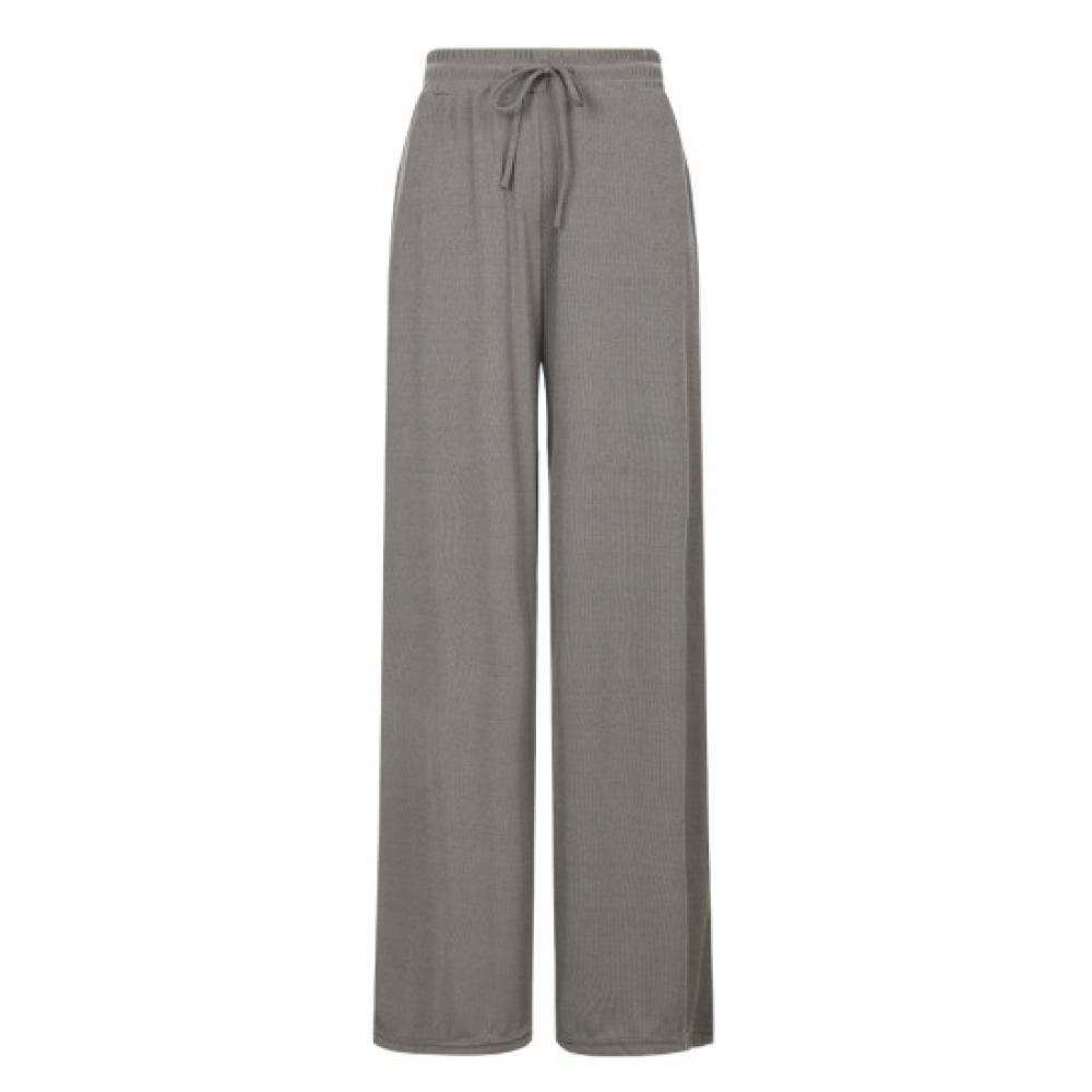Shop   Women S Ribbed elaStic waiSt Pocket Wide pantS Brown Pic Wpt 20563