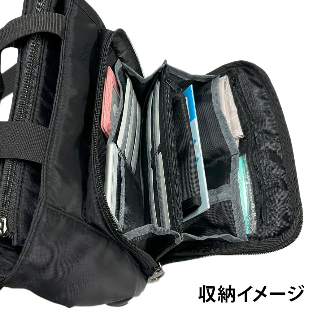 AOT Abyss of Time Multifunctional 2-Way Shoulder Bag with Crossbody Bag, Plenty of Pockets, Ideal for Hospital Visits, Model 2507-3450, Black