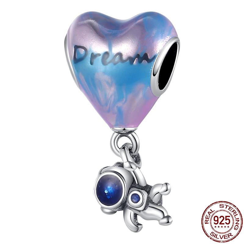 Decorative Charms Fit 3Mm Original Bracelet Copper Planet Series Collection Space Astronaut Earth Bead Diy Fine Fine Jewelry Gift Idea