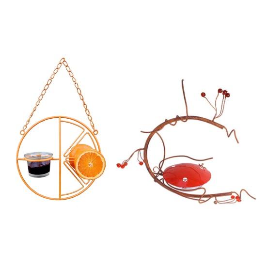 Oriole Bird Feeder for Jelly And Orange, Hanging Birdfeeder with Fruit Holder, Outdoor Orange Slice Bird Feeder for Garden Backyard Birds