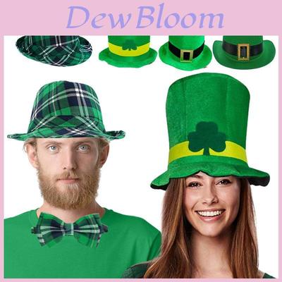 St. Sint-Patricksdag Ierse Leprechaun Klavertje Fluwelen Hoed Volwassen Verkleedaccessoire