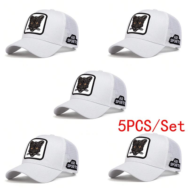 1/5PCS Unisex Cat Embroidery Baseball Net Caps Spring Summer Outdoor Adjustable Casual Patch Hats Men Women Sunscreen Hat