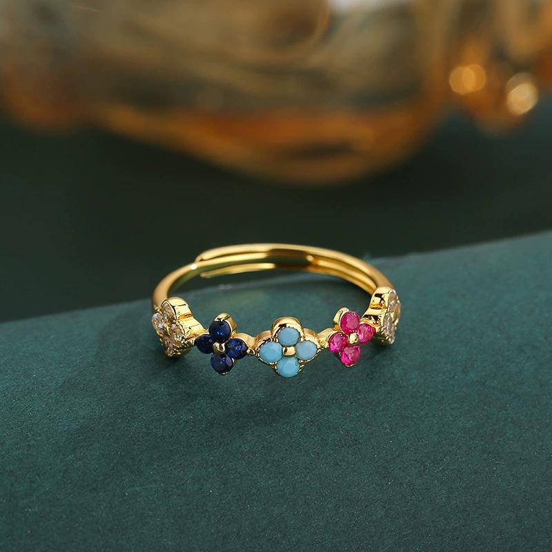 925 Silver Lucky Clover Four-Leaf Pendant Necklace for Women Colorful Flower Clavicle Chain Fine Jewelry Gifts