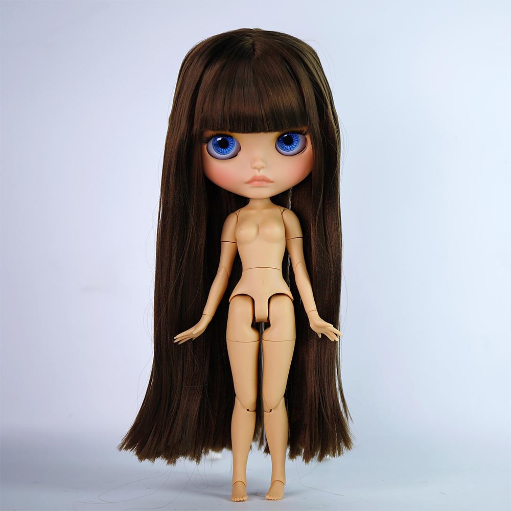 Icy Dbs Blyth Doll 19 Joints 30cm Body Bjd Doll Matte Face Glossy Face Tan Skin Beep Lips Hand-Painted Makeup Diy Hair Girl Gift