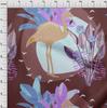 oneOone Cotton Flex Chocolate Brown Fabric Tropical Abstract With Flamingo Fabric For Sewing Printed Craft Fabric By The Yard 40 Inch