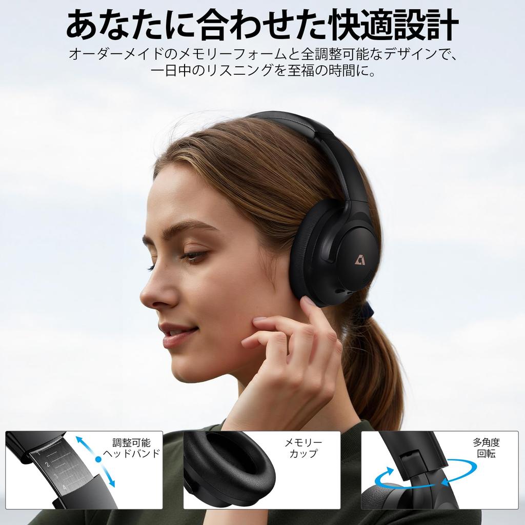 1Mii AI Y8+ Wireless Noise-Canceling Headphones, Bluetooth 6.0, LDAC Hi-Res Audio, 100 Hours of Playback, Comfortable Fit, Foldable for Travel, AI