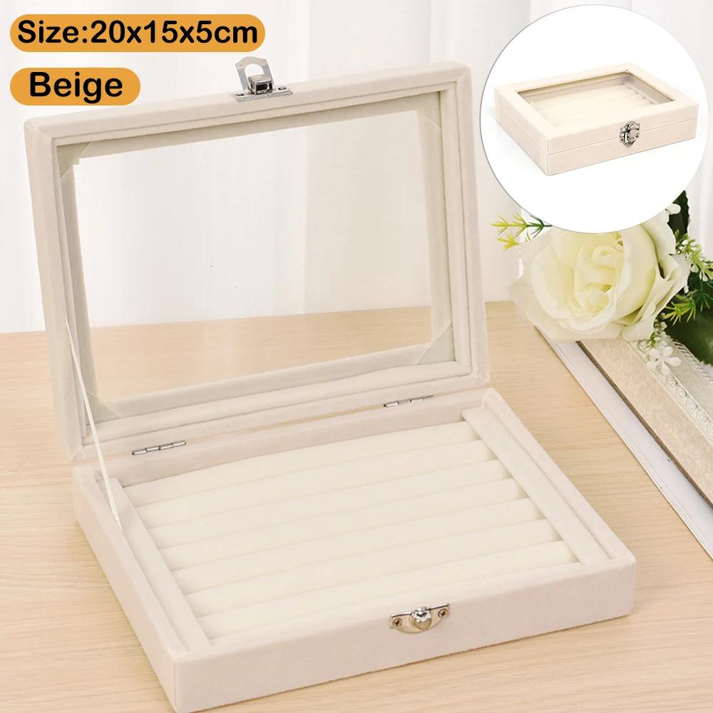 Jewelry Storage Box Earring Ring Necklace Jewelry Display Box Jewelry Classification Dustproof Transparent Flip Lid Jewelry Box