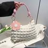 Bubble Flower Portable Cylinder Bag Women's New Girl Textured One Shoulder Hand Carry Bento Bag Shopping Bag