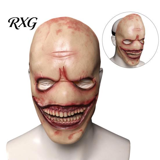 Halloween Clown Mask Smiling for Men, Scary Toothy Latex Costume Party Mask, Masquerade Horror Cosplay Haunted House Breathable