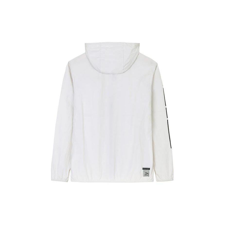 Anta Training Series Letter Zipper Hooded Lightweight Sports Jacket Men Jacket Steam-Grey 152427611-1