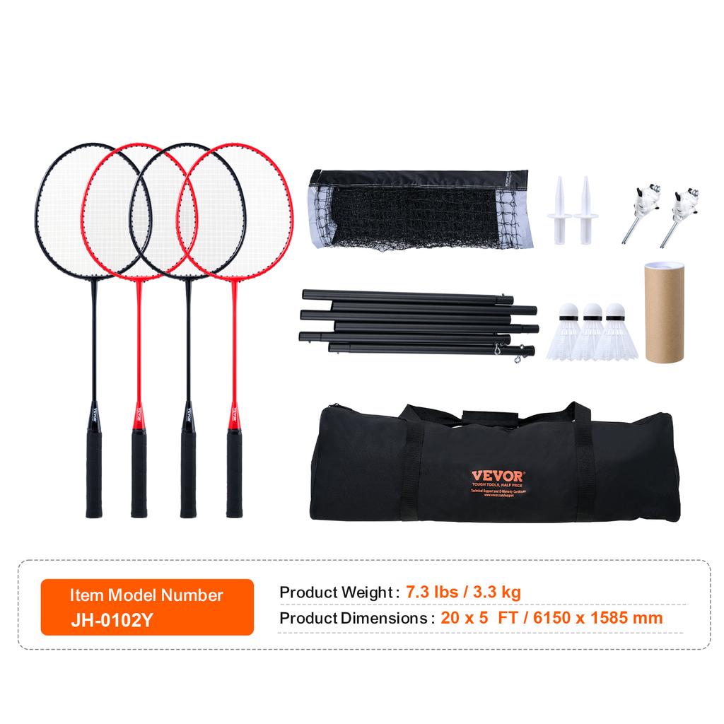 SucceBuy Badminton Net Set Outdoor Backyard Beach Park Badminton Net Portable Badminton Equipment Set Adults Kids Badminton Net