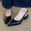 High Heels Sandals Woman Pointed Toe Heeled Shoes Shallow 2025 Summer Trend Loafers Slingback Shoes Elegant Dress Pumps Mujer