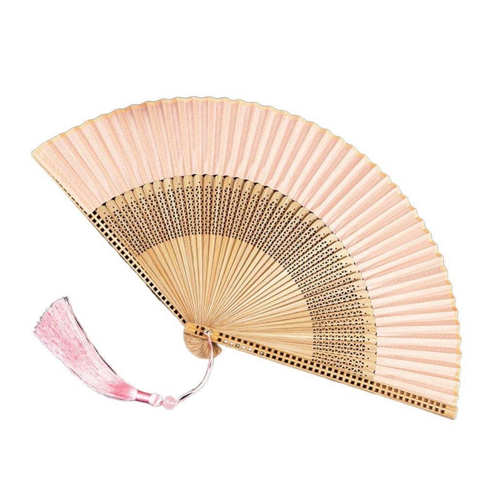 Hollow Handle Carved Bamboo Folding Fan Retro Antiquity Folding Fans Chinese Folding Fan  Japanese