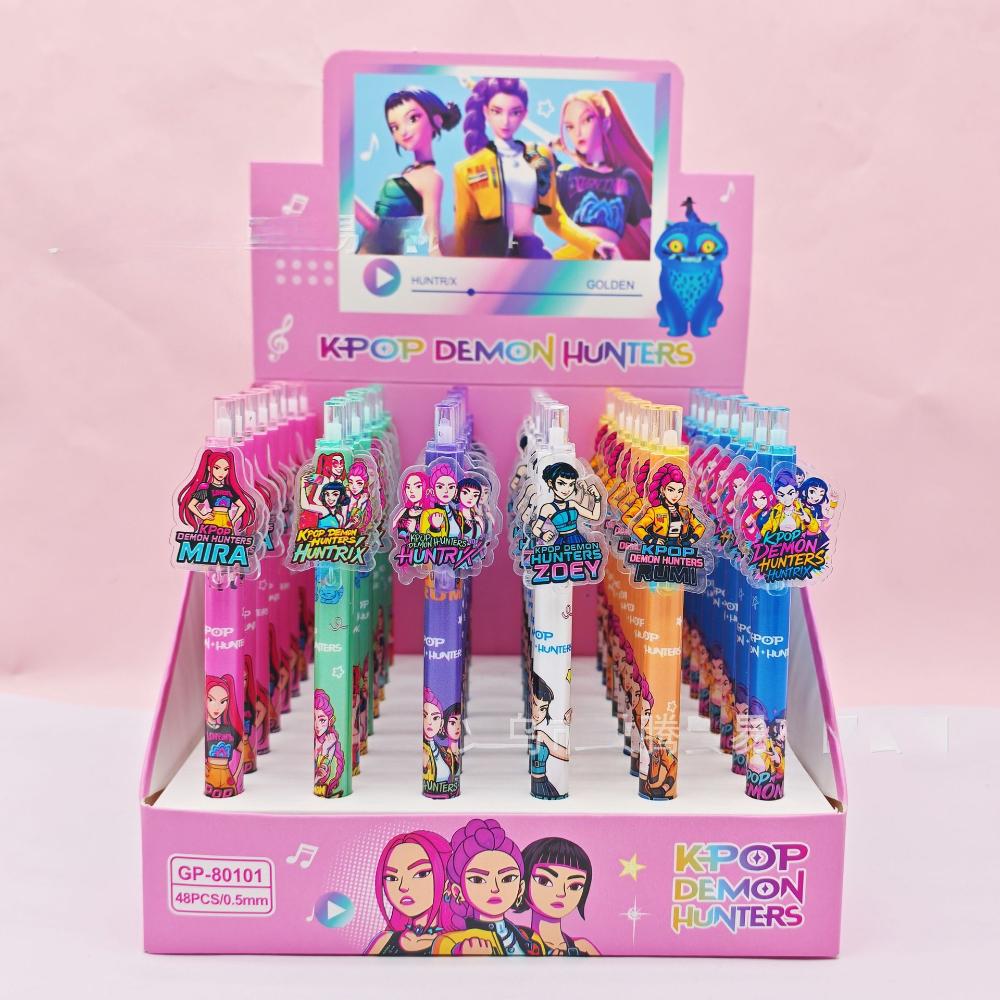 Nuova Penna a Pressione in Acrilico Nera K-pop Demon Hunter Cartoon 0.5mm Alta Bellezza Forniture di Cancelleria per Studenti