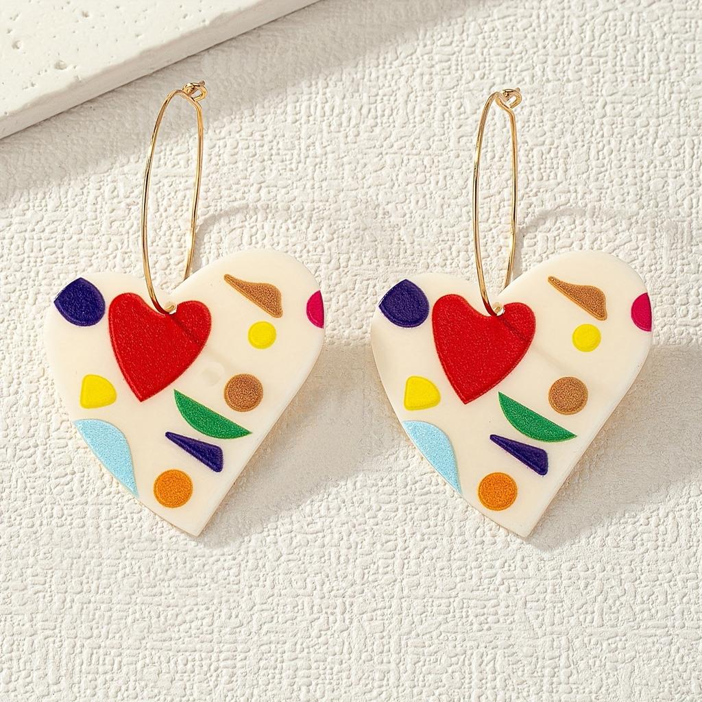Dopamine Love Earrings Niche Earrings Colorful Sweet Valentine's Day Gifts