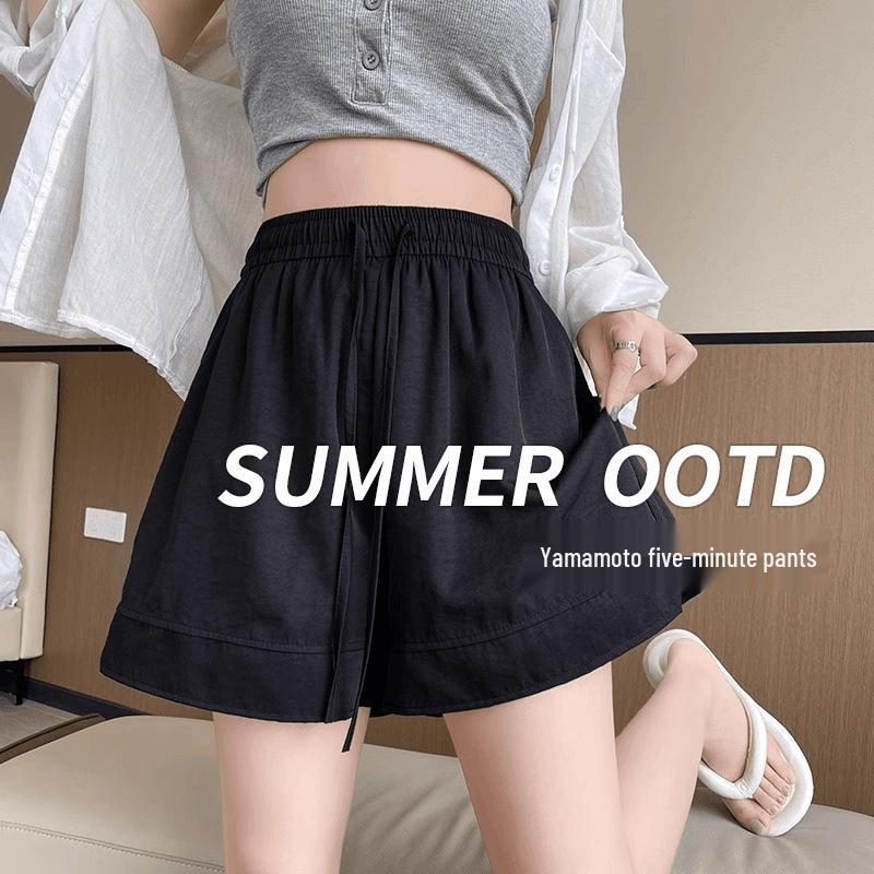 

Women s American-Style Wide-Leg Ice Silk Quick-Dry Sports Shorts - Summer 2026 2XL (Recommended 146-160 lbs) чёрный