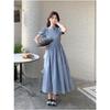 Blue New Chinese Dress Summer Women's 2026 New Cheongsam Improved Light Ripe Foreign Look Thin Long A-shaped Skirt