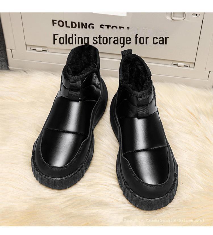 Men's Winter Snow Boots: Plus Velvet, Thick, Waterproof, Non-Slip, Cold-Resistant, High-Top Cotton Shoes