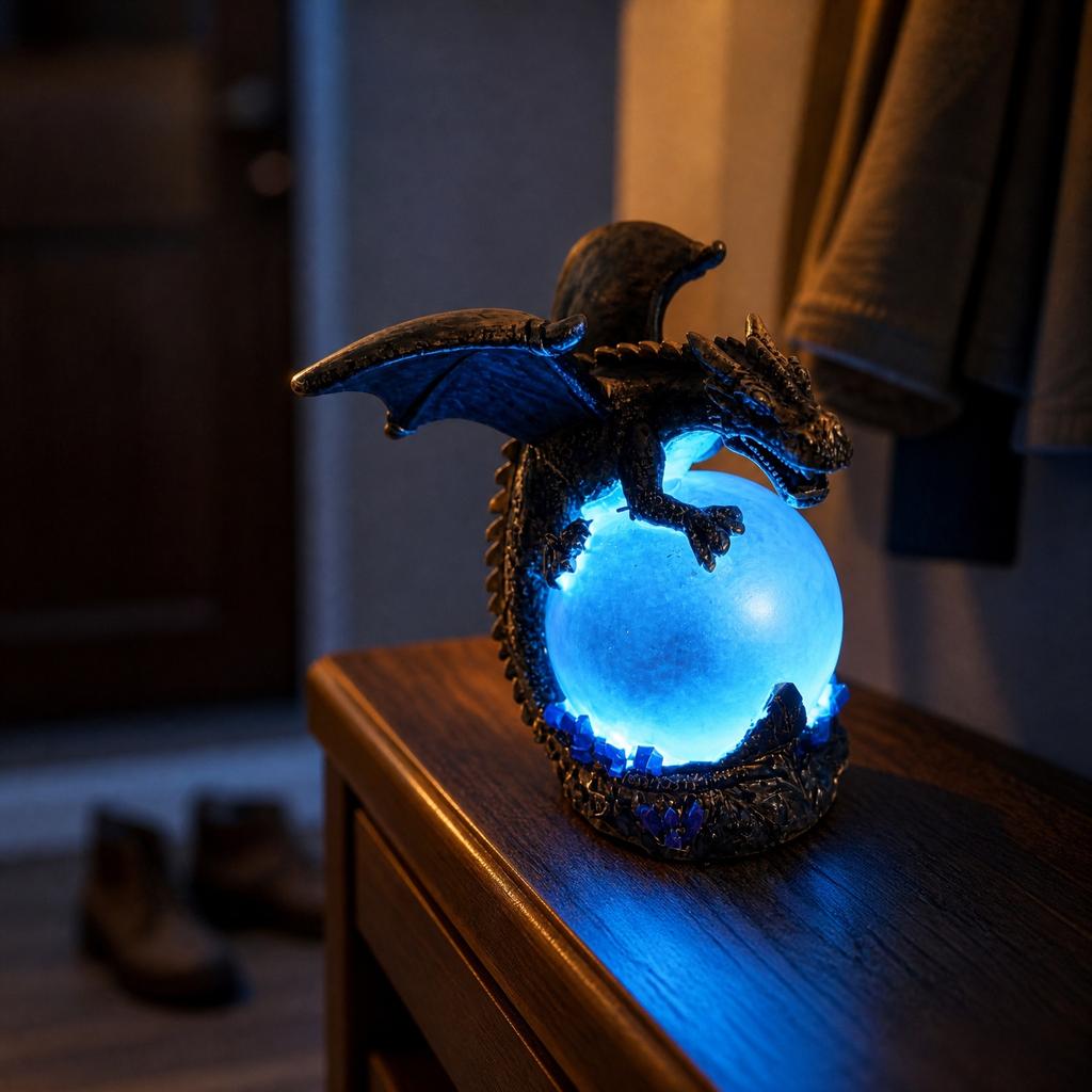 Night Light with LED - Theme , Dark Brown Decorative Sculpture
