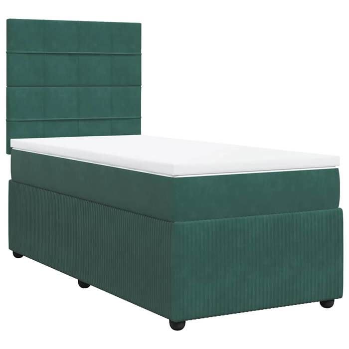 Cadre de lit avec matelas - Maison Exclusive - Vert foncé - 90x190 cm - Lumières LED personnalisables
