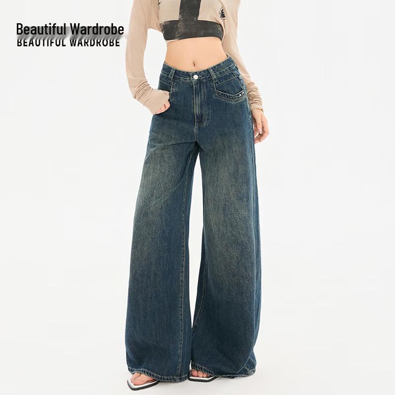 SCHÖNE GARDEROBE Damen American Retro Wide-Leg Jeans