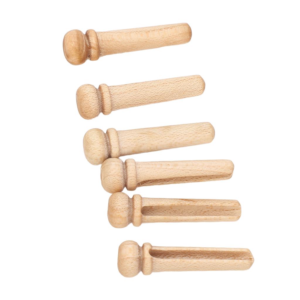 6PCS Guitar Bridge Pin Replacement Maple Wood Guitar Pressure String Nails Pin for Practice