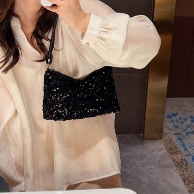 Solid Color Sequins Crossbody Bags Fashion  Sequins Shoulder Bags Phone Purse Handbag Evening Clutch Bag