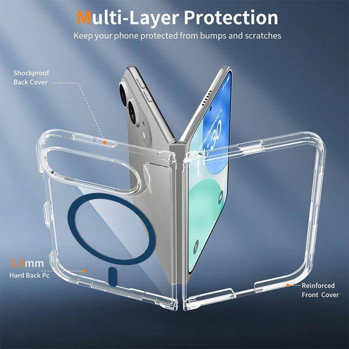 Coque pour iPhone Duo, Protection Antichoc avec Cercle Magnétique Bleu Marine
