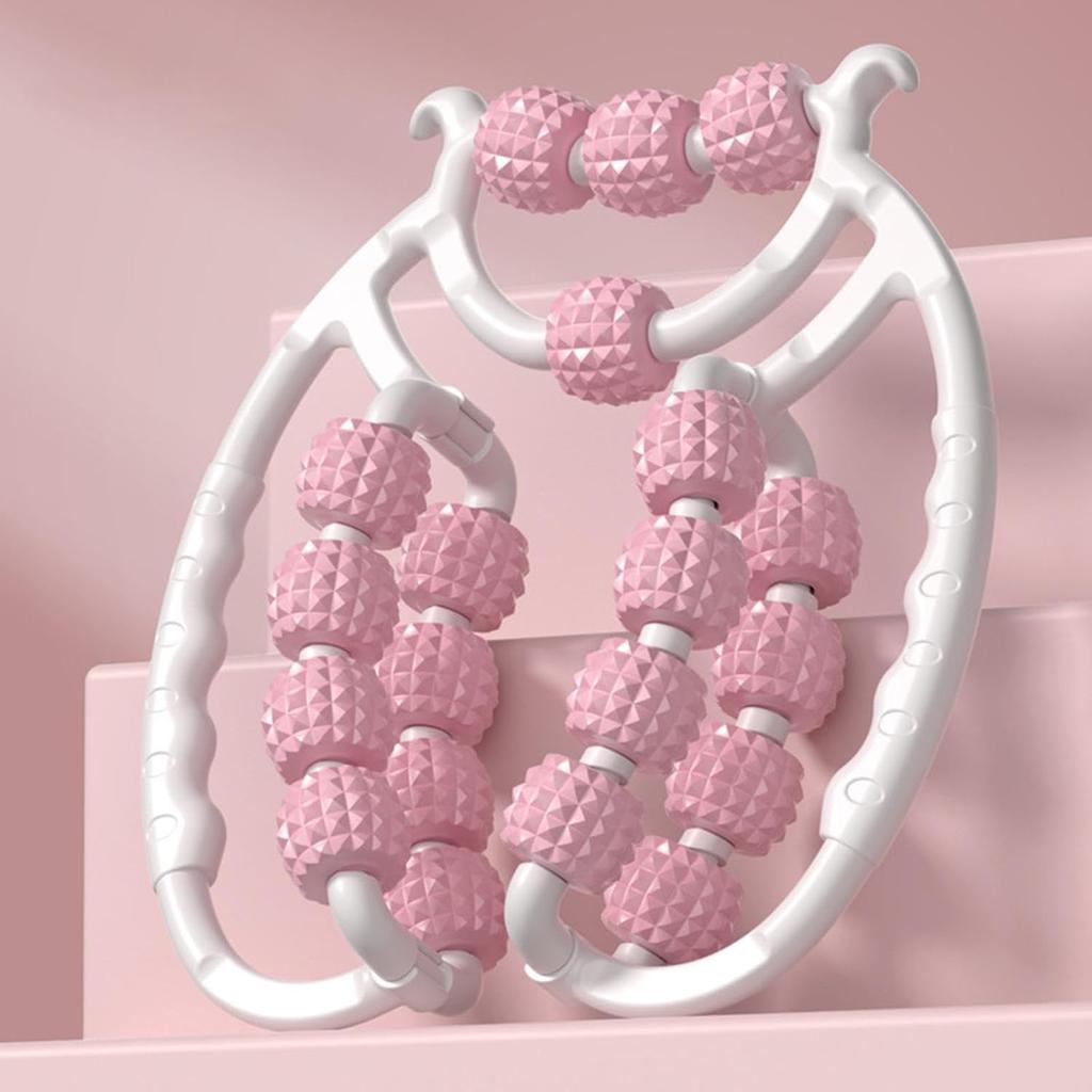 Dickly Massagerolle Relax Roller 20 Wheels, Massage Roller Muscle Relaxer Roller, Arm Leg Massage Circular Leg Clamps for Elbow, Thigh, Wade, Buttocks