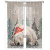 Christmas Snowflake Bear Curtains For Living Room Bedroom Home Decoration Window Voile Tulle Curtain Drapes