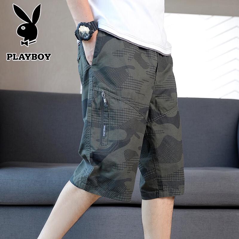 PLAYBOY Men s Summer Casual Cargo Shorts 4XL