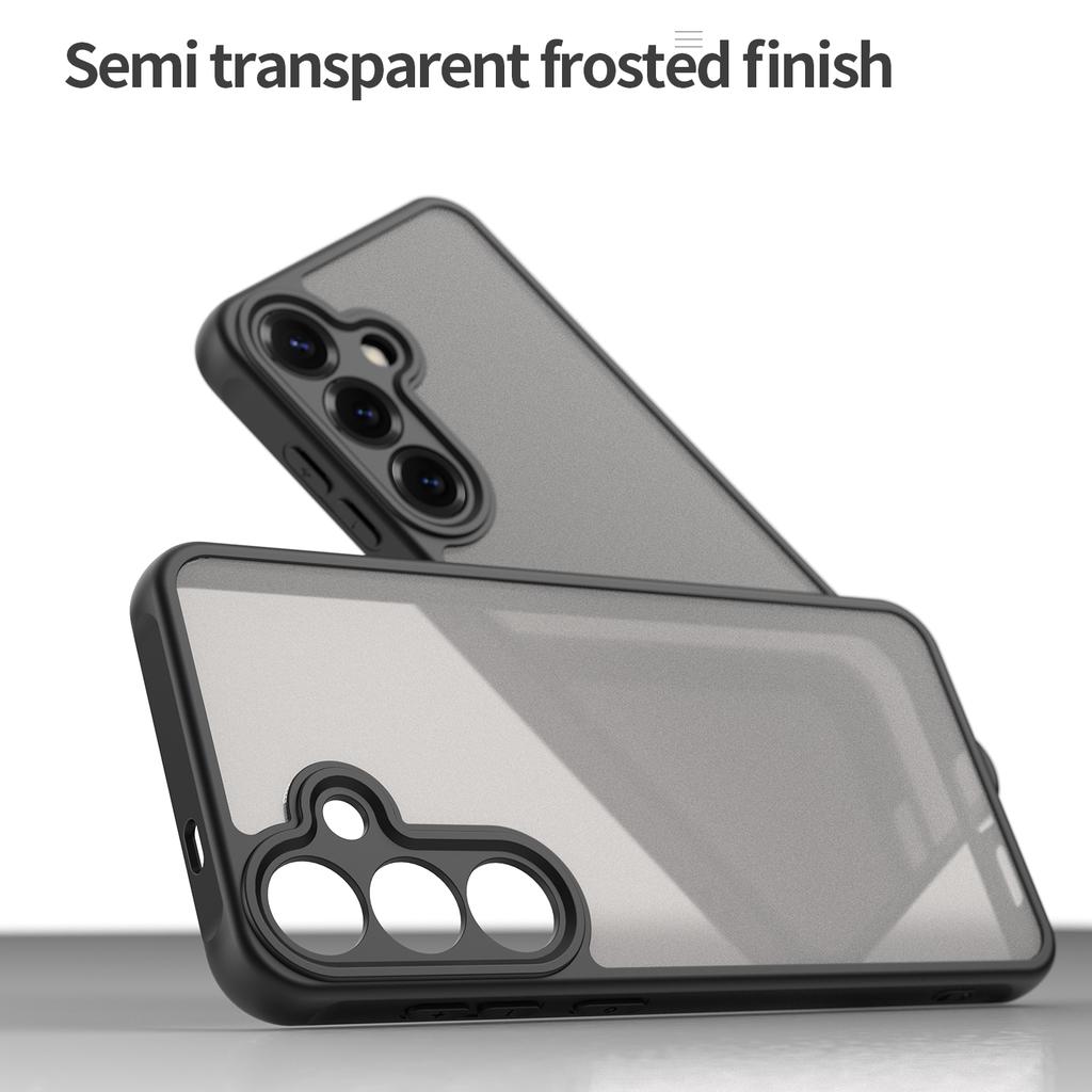 For Samsung Galaxy S25+ Case with Screen Film WANLONFENG FD Series Skin Touch TPU PC Phone Back Cover