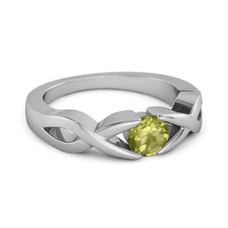Peridot Twisted Vine Band Ring - Sterling Silver
